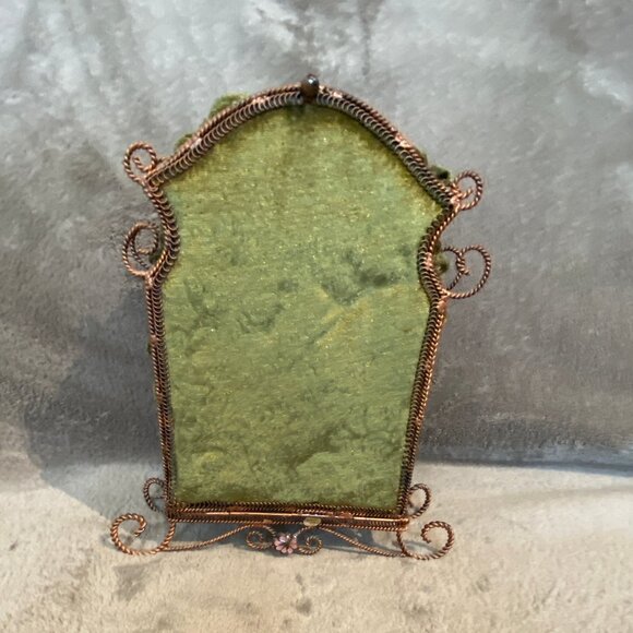 Wayne M. Kleski Viintage Victorian Clock Velvet, Metal, Floral Embellishment - Picture 5 of 8